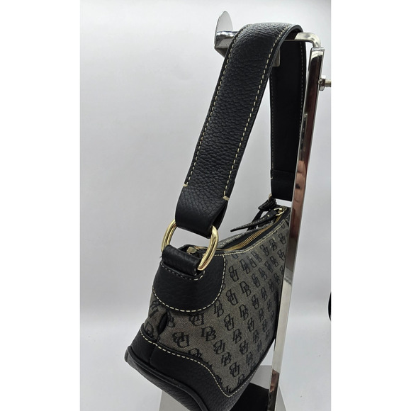 Dooney & Bourke Satchel Signature Pattern Gray Black H4 546786 11" x 4" x 5" - Picture 8 of 16